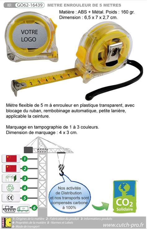 Mètres ruban professionnels de 1m, 1,5m, 2m  .